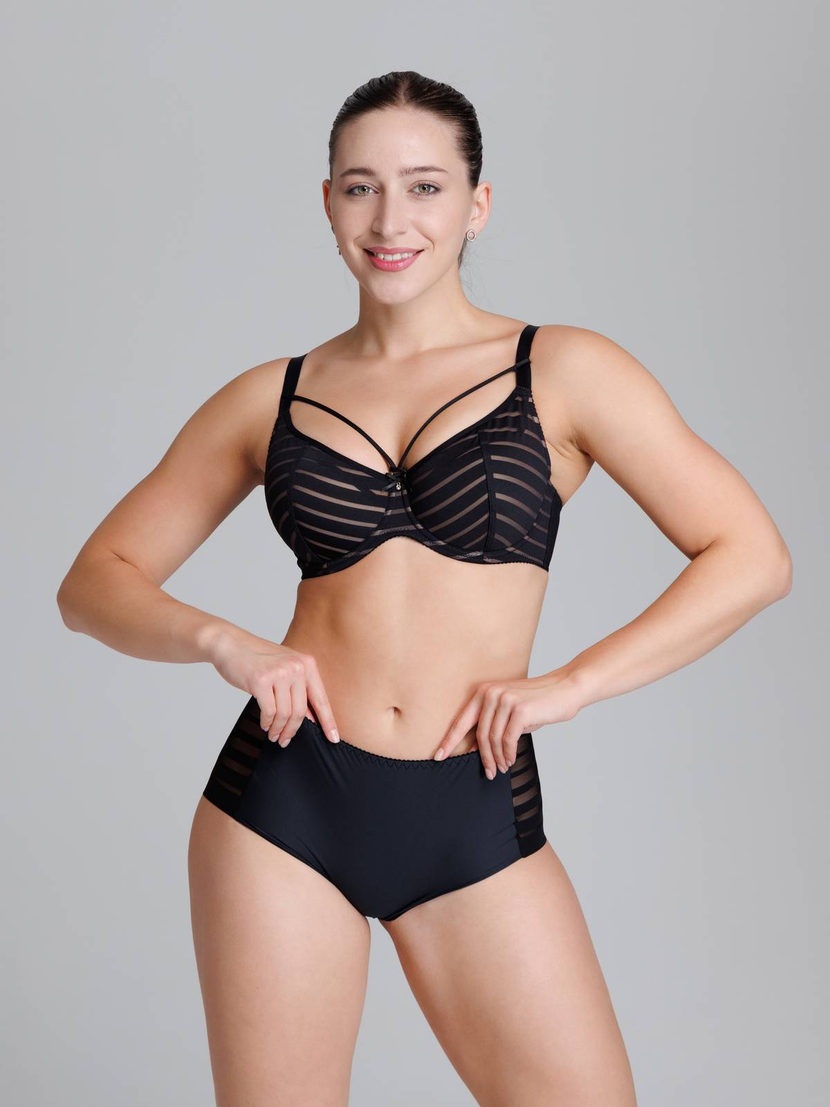 Трусы слипы с высокой линией талии корректирующие ZE:BRA_854007_черный