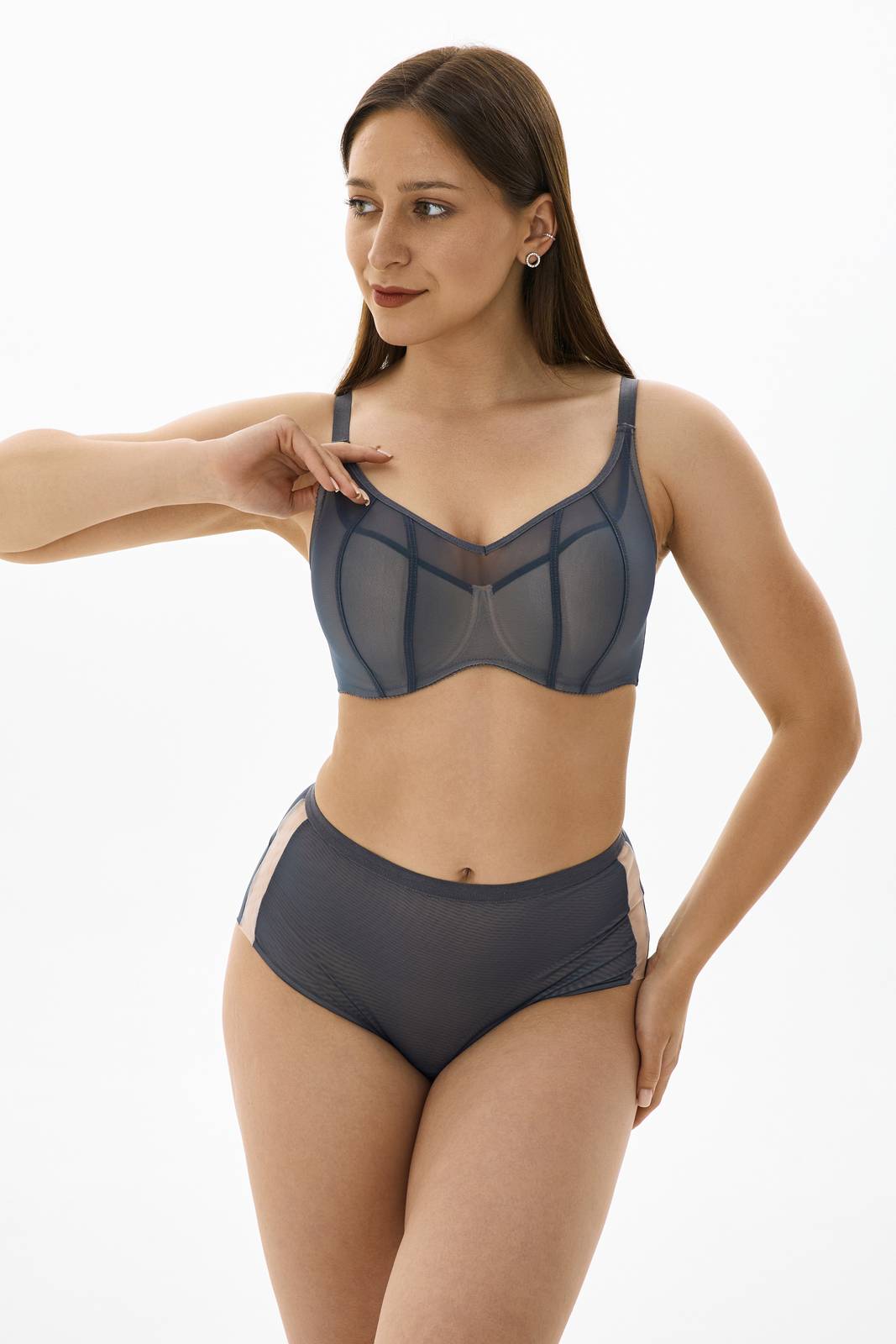 Трусы слипы с высокой линией талии ZE:BRA_754008_графит