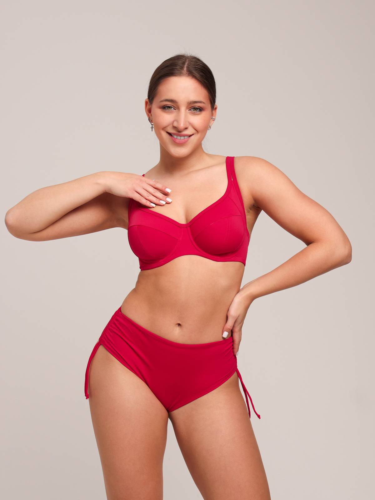 Плавки слипы со средней линией талии ZE:BRA_927021_красный