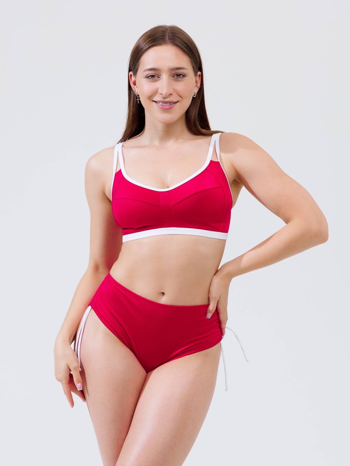 Плавки слипы со средней линией талии ZE:BRA_927027_красный