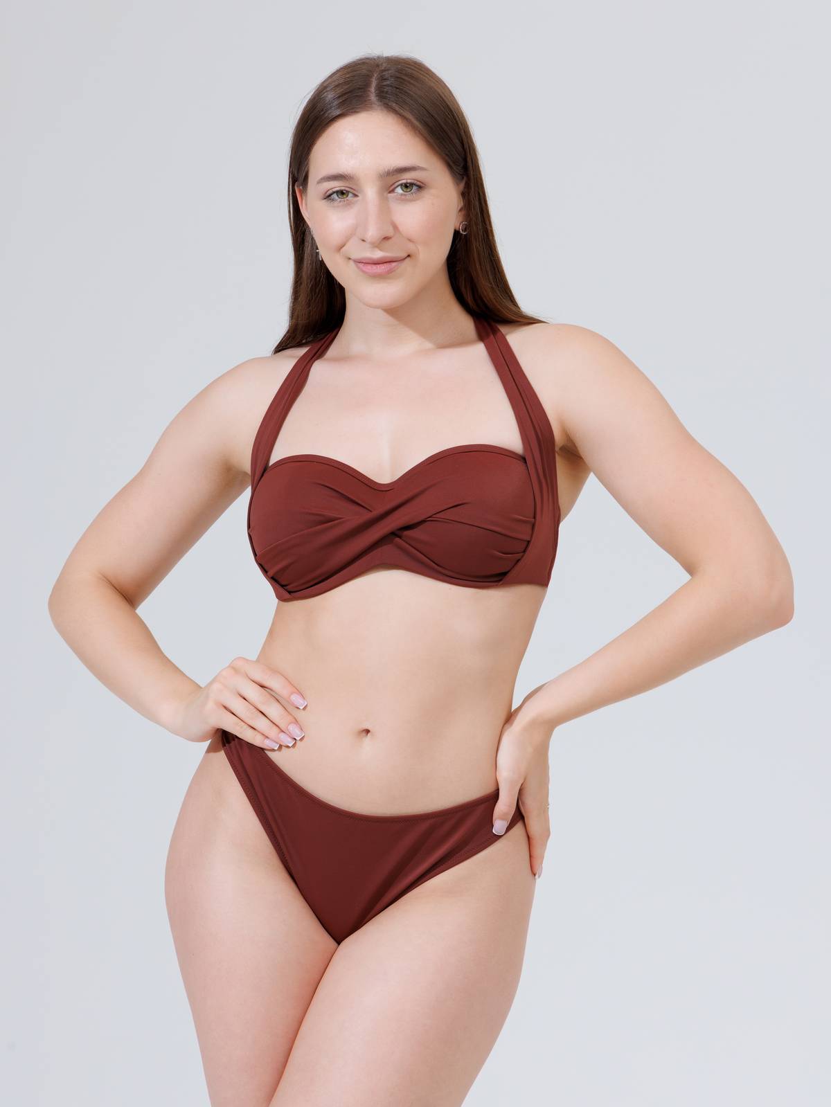 Купальный лиф бандо поролоновая чашка на каркасах ZE:BRA_911029_шоколад