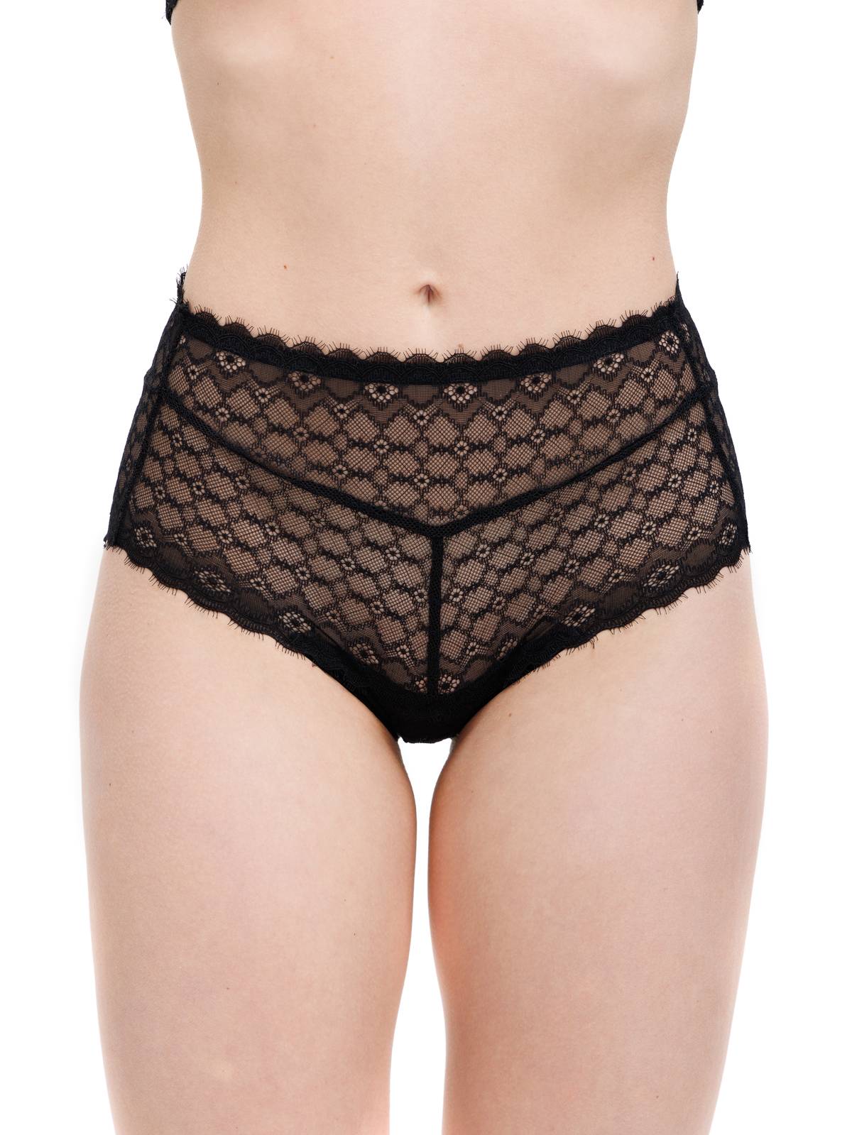 Трусы слипы с высокой линией талии ZE:BRA_710525_черный