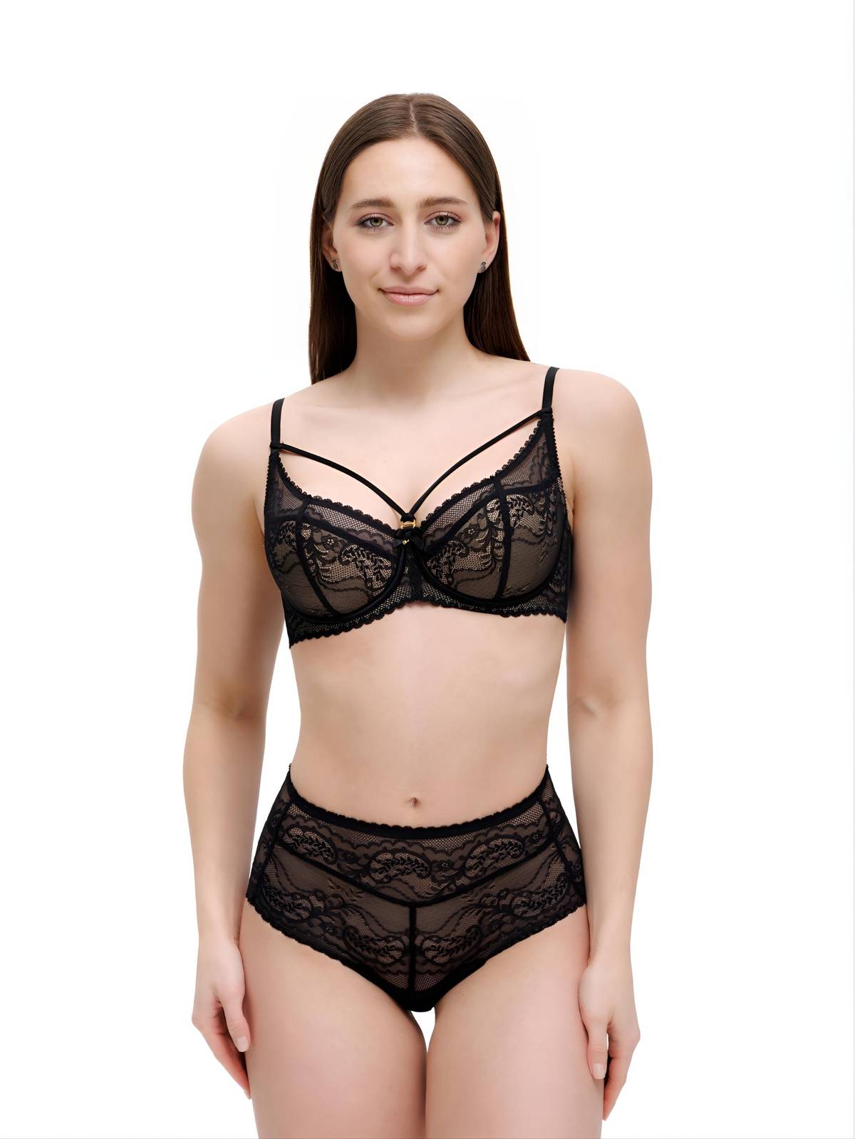 Трусы слипы с высокой линией талии ZE:BRA_710540_черный