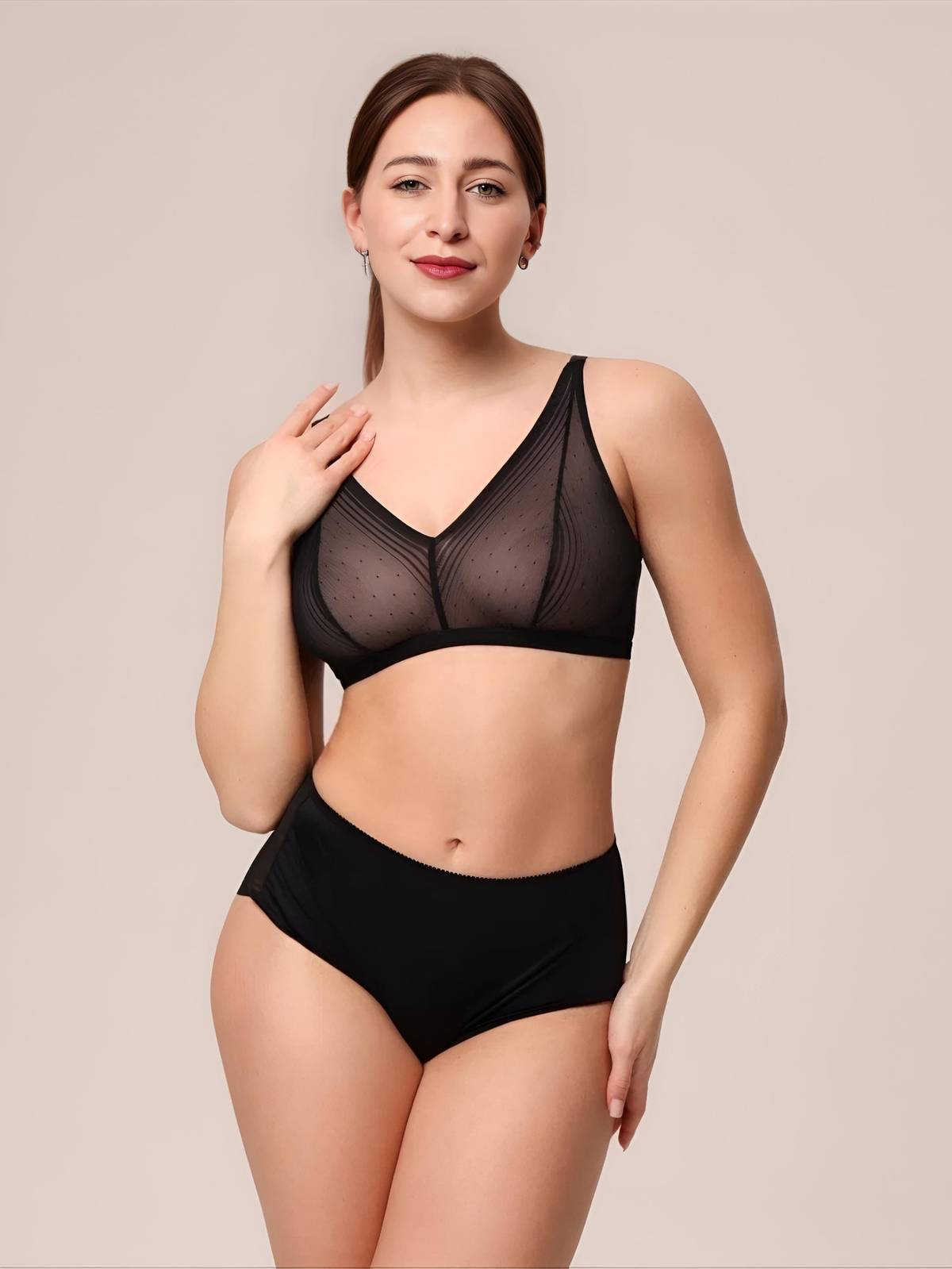 Трусы слипы с высокой линией талии ZE:BRA_774570_черный